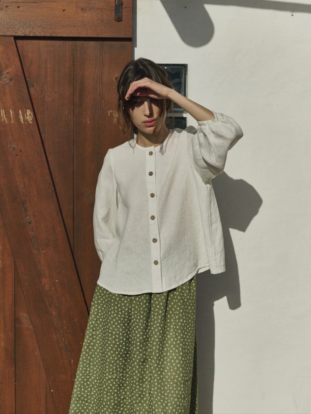 Not Perfect Linen Elmina Top Cream